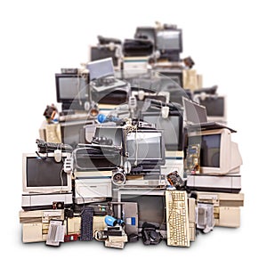 Electronic waste ready for recycling photo