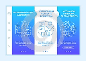 Electronic waste recycling onboarding vector template