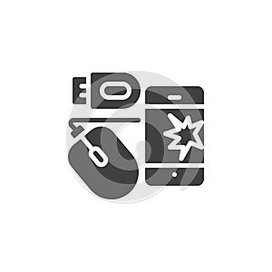 Electronic waste vector icon