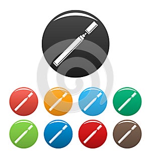 Electronical cigarette icons set color