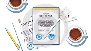 Electronically and paper signed contract agreement