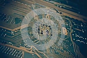Electronics Circuit board background , close-up