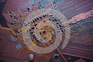 Electronics Circuit board background , close-up