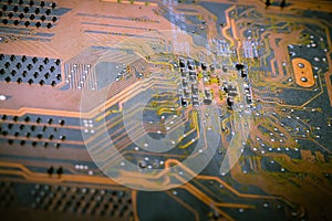 Electronics Circuit board background , close-up