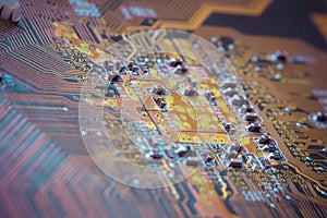 Electronics Circuit board background , close-up