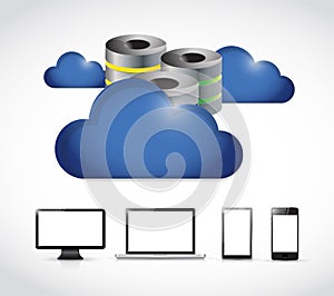 Electronics cloud storage concept illustration