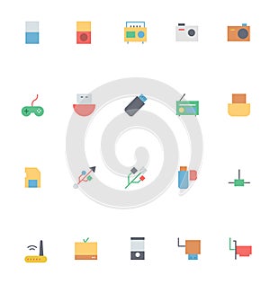 Electronics Colored Vector Icons 2