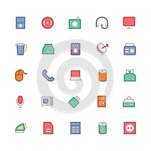 Electronics Colored Vector Icons 7