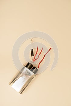Electronics components  against a whitish background. photo