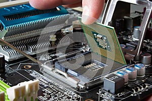 Electronics components on modern PC computer