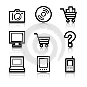 Electronics contour web icons