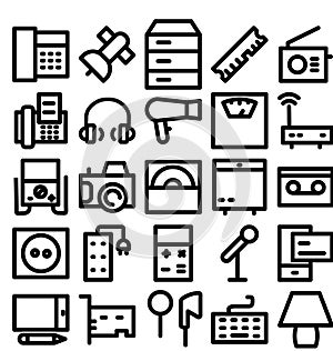 Electronics and Devices Bold Line Icons that can easily modified or Edit