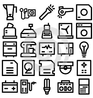 Electronics and Devices Bold Line Icons that can easily modified or edit