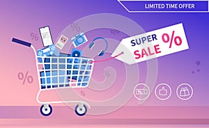 Electronics and devices promotional sale banner