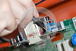 Electronics. Engineer at work