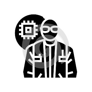 electronics engineer worker glyph icon vector illustration