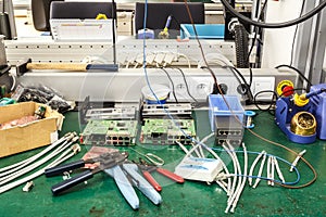 Electronics equipment assembly workplace