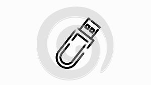 ELECTRONICS a flash drive icon with flat abstract design isolated on white background. Motion graphic.