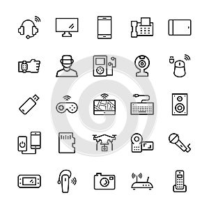 Electronics,gadgets and devices icon set. Vector symbols