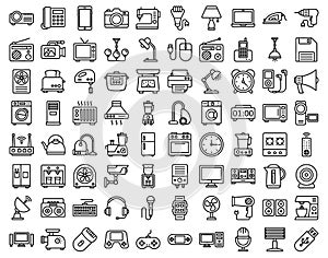 Electronics Isolated Vector Icons set every single icon can easily modify