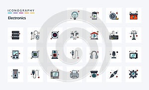 25 Electronics Line Filled Style icon pack