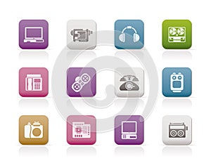 Electronics, media and technical equipment icons