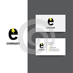 Electronics services or goods company logo and business card template