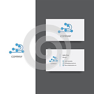 Electronics services or goods company logo and business card template