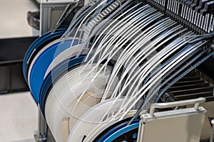 Electronics SMT reel components on the assembly line