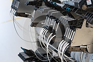 Electronics SMT reel components and feeders on the assembly line