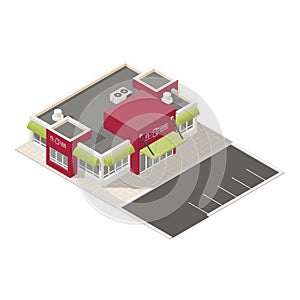 Electronics store isometric icons set