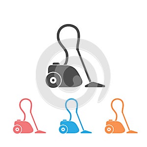 Electronics vacuum cleaner Icon Set. Vector