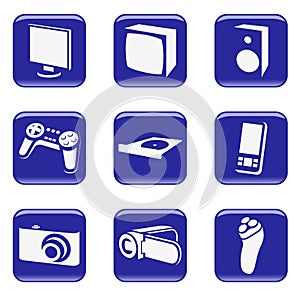 Electronics - vector web icons (buttons)