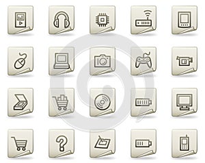 Electronics web icons, document series
