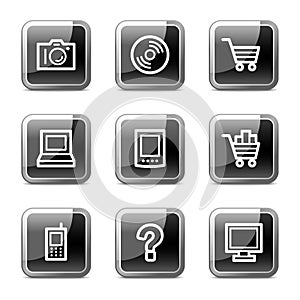 Electronics web icons, glossy buttons series