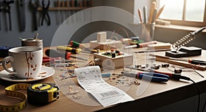 Electronics Workbench with Tools and Components