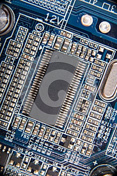 Electronic circuit board close up