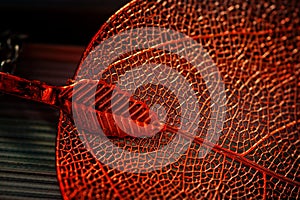 Electroplated natural leaf macro