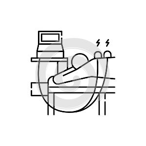 Electrotherapy olor line icon. Pictogram for web page, mobile app, promo.