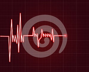 Electrowave heart beat, cardiogram. Pulse icon