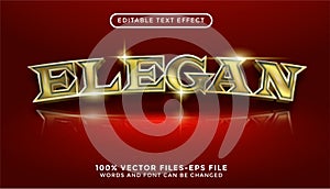 elegan text. editable text effect with golden style premium vectors