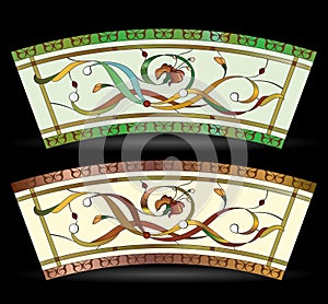 Elegance abstract floral stained glass window