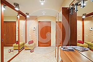 Elegance anteroom interior in warm tones photo
