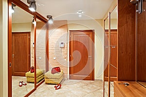 Elegance anteroom interior in warm tones