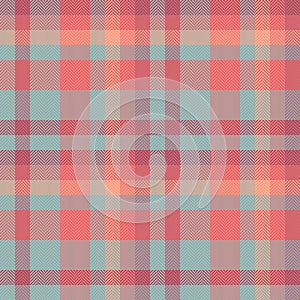 Elegance background plaid pattern, vintage check texture fabric. Teenage seamless vector textile tartan in red and pastel colors