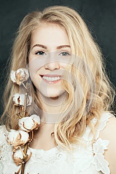 Elegance blonde woman smiling