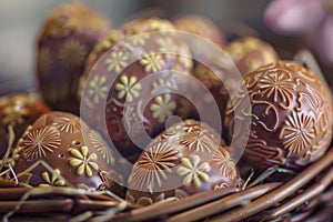 Elegance of Easter: Artfully Decorated Chocolate Eggs