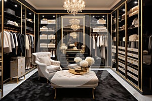 Elegance Embodied: Grand Walk-In Closet with Vintage & Modern Allure