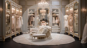 Elegance Embodied: Grand Walk-In Closet with Vintage & Modern Allure