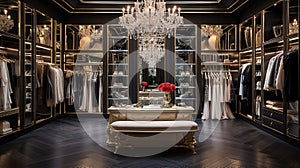 Elegance Embodied: Grand Walk-In Closet with Vintage & Modern Allure